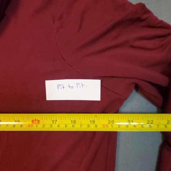 Camber & Grace Cowl Neck T-shirt Women Size L Saffron Red Long Sleeve Stylish - Picture 7 of 9